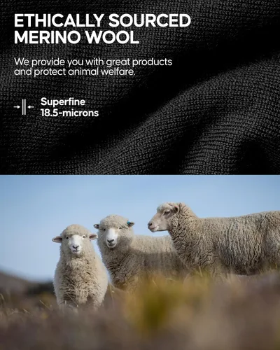 Vista 5 de DANISH ENDURANCE Gorro ligero de lana merino para hombres y mujeres, gorro térmico