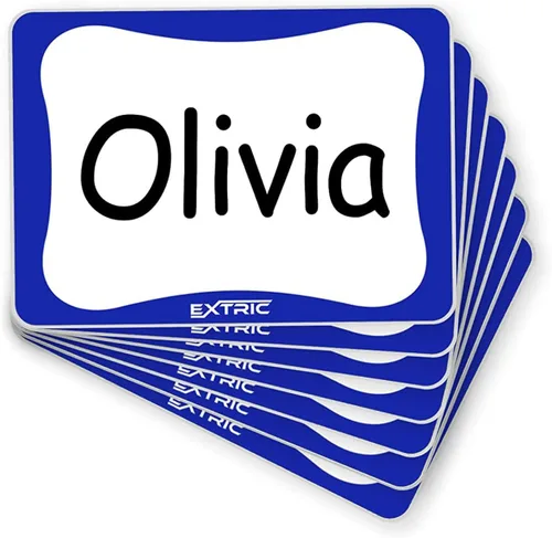 Vista 9 de 100 etiquetas de nombre Hello My Name is Stickers Etiquetas adhesivas de nombre azules, etiqueta de nombre de 2.25 x 3.5 pulgadas