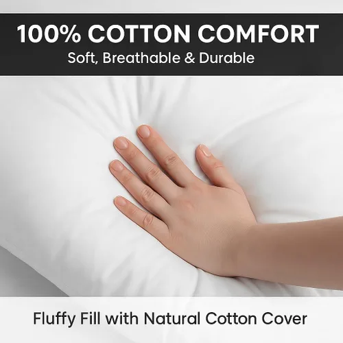 Vista 2 de Foamily Juego de 4 rellenos de almohada 100% algodón, 12 x 12 pulgadas, rellenos de almohada para almohadas decorativas para sofá y cama, relleno
