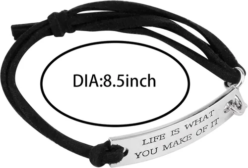 Vista 2 de AleapDoll Paquete de 15 pulseras inspiradoras para mujeres, regalos únicos personalizados de cumpleaños, amistad, citas motivacionales, joyería