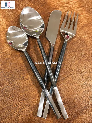 Vista 7 de Cubiertos rústicos, tenedor, cuchara, cuchillo forjado a mano, vajilla vikinga, cubiertos medievales, electrodomésticos de comedor