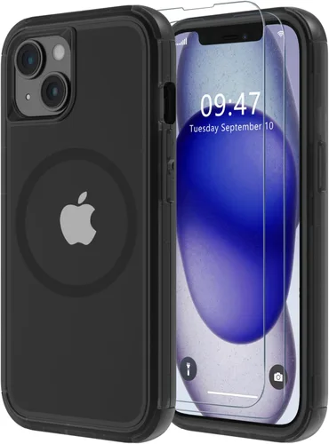 Vista 32 de Diverbox Funda para iPhone 15 [a prueba de golpes] [a prueba de caídas] [protector de pantalla de vidrio templado], funda de protección resistente