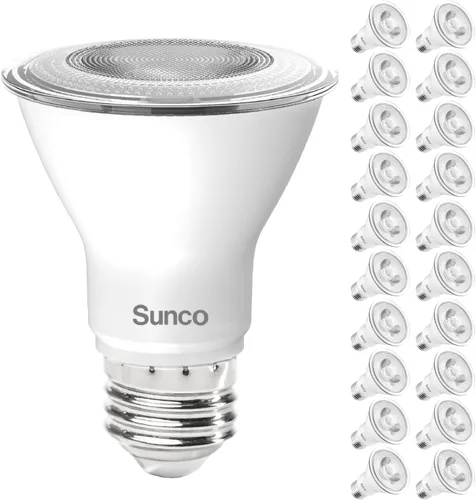 Vista 10 de Sunco Paquete de 10 Bombillas LED PAR20, Bombillas de Luz de Riel Iluminación de Inundación Interior Exterior, Alto Brillo, 800 LM, 8W