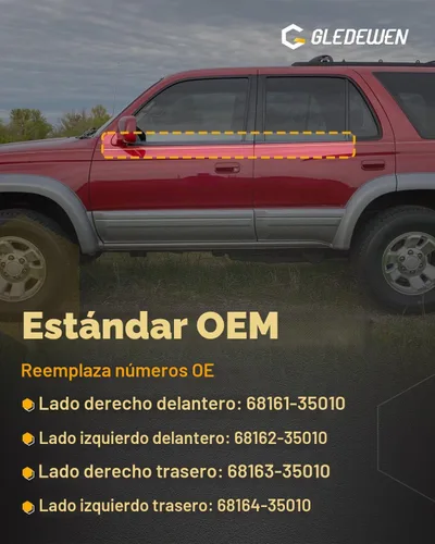 Vista 4 de Sello de moldura de ventana, apto para Toyota 4Runner 1996-2002 de 4 Toyota 4Runner 1996-2002 de 4 puertas