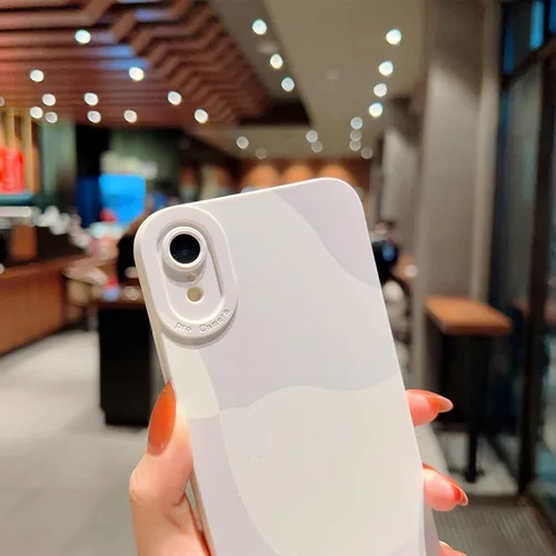 Vista 6 de Funda compatible con iPhone XR de 6.1 pulgadas, bonita funda protectora de lente de cámara completa, delgada, suave, a prueba de golpes, para Blanco