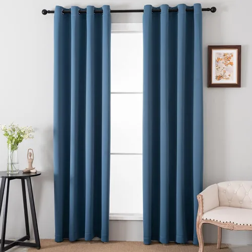 Vista 49 de Pickluc - Paneles de cortinas opacas con ojales, cortinas para bloquear la luz para el dormitorio, aisladas térmicamente, reducción de ruido