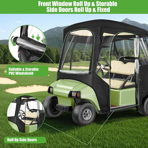 Vista 7 de 10L0L Carcasa para carrito de golf para 2 plazas Club Car DS Precedent Adward y Tempo, 600D impermeable y resistente al viento, cubierta