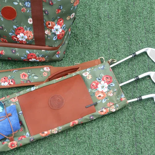 Vista 8 de TOURBON Bolsa de golf de lona para mujer, estuche de transporte de golf de viaje