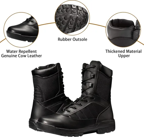 Vista 2 de Botas tácticas militares para hombre, botas de la jungla del ej