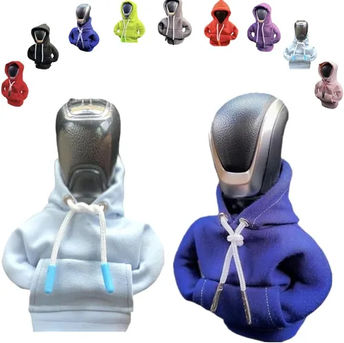 Vista 8 de Funda para palanca de cambios de automóvil, suéter divertido con pomo de palanca de cambios, sudadera con capucha para decoración y protección