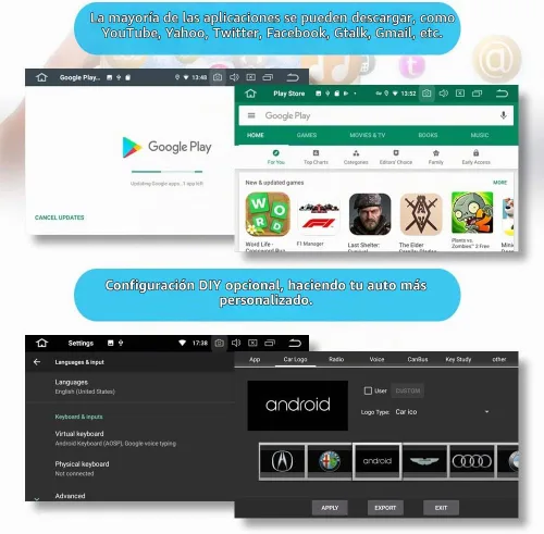 Vista 8 de SYGAV - Radio estéreo para automóvil con sistema Android, unidad principal de navegación GPS PX6 4G+64G para 2008-2013 con OEM Rockford+Carplay