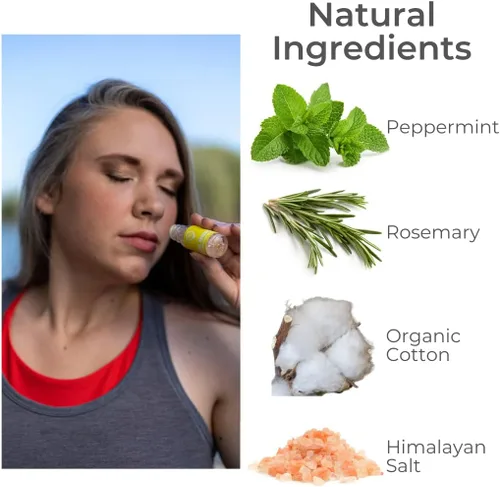 Vista 2 de 4Elementum Vital Energy - Inhalador nasal de sal del Himalaya, infundido con menta y romero para mejorar la respiración, la energía