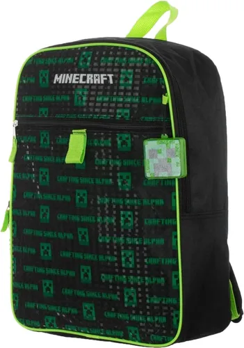 Vista 4 de BIOWORLD Minecraft Creeper - Mochila infantil de 5 piezas, color verde, talla única