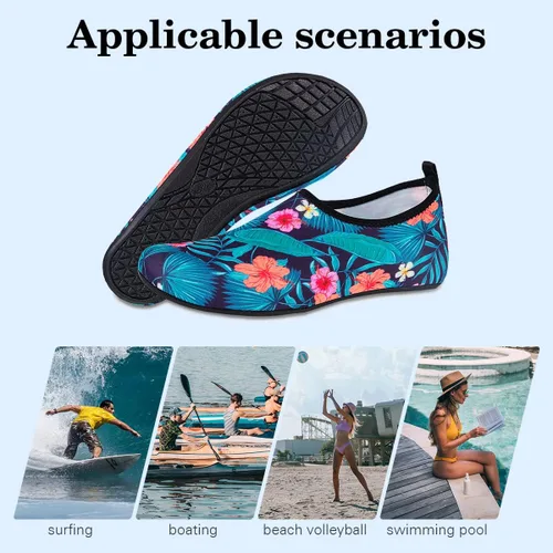 Vista 6 de Calcetines acuáticos, zapatos de agua para playa, calcetines de yoga descalzos de secado rápido para surf y natación para mujeres y hombres