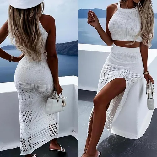 Vista 4 de Womens Swimwear Cover Ups 2024 Summer Hollow Out Crochet Coverups Lace Pocket Bikini Beach Dress Shirt