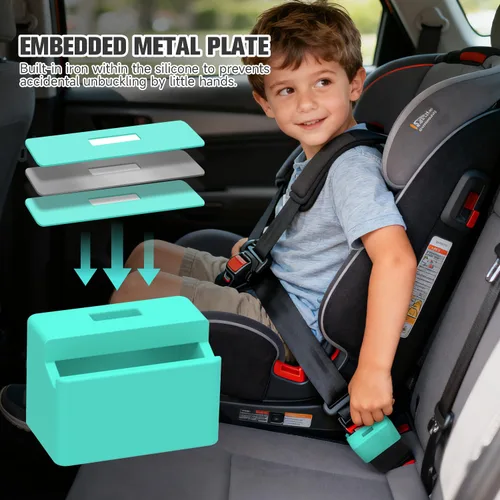 Vista 3 de Morlike - Cerradura de seguridad de silicona con hebilla segura para cinturón de seguridad Mantén a los niños seguros en el asiento del automóvil