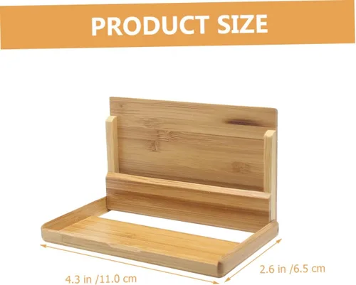 Vista 6 de Zerodeko Soporte de tarjeta de visita vintage Caja de almacenamiento de tarjetas de visita de bambú de madera