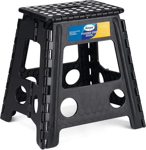 Vista 19 de Korpai Taburete plegable de 9 pulgadas para adultos, niños, taburetes plegables antideslizantes con mango portátil, taburete plegable de plástico