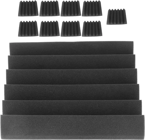 Vista 3 de Karlak Premium Polyurethane Acoustic Foam Panel Set 10Pcs for Home Studio Office Factory 11.81 X 11.81 X 1.97in