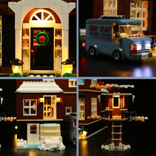 Vista 6 de BrickBling Iluminación LED compatible con Lego Home Alone 21330 Kit de construcción, versión de sonido compatible con Lego 21330, reproducción