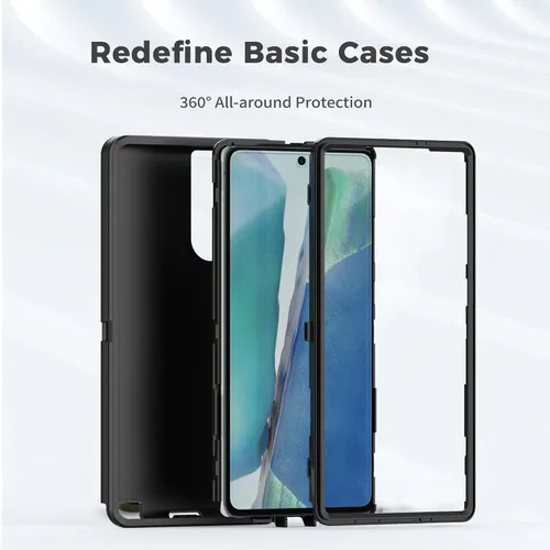 Vista 3 de Funda para Galaxy Note 20 Ultra 5G, funda protectora resistente con [3 capas] Cubierta de protección de goma resistente a prueba de golpes