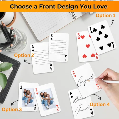 Vista 6 de Playing Card Deck Personalizado - Naipes personalizados con foto - Imprime tu texto/diseño en todas las cartas personalizadas - Regalo para bodas