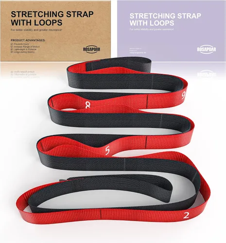 Vista 9 de ROSAPOAR Correa elástica con bucles, correas de yoga no elásticas para terapia física, bandas elásticas duraderas para ejercicio, entrenamiento