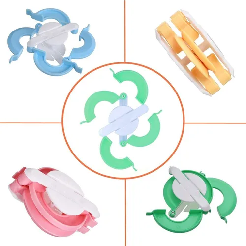 Vista 6 de RRigo Kit de telar de tejido, 8 telares de marco con 4 pompones para fabricar, lana de tejer, telares de tejer redondos/cuadrados, kit