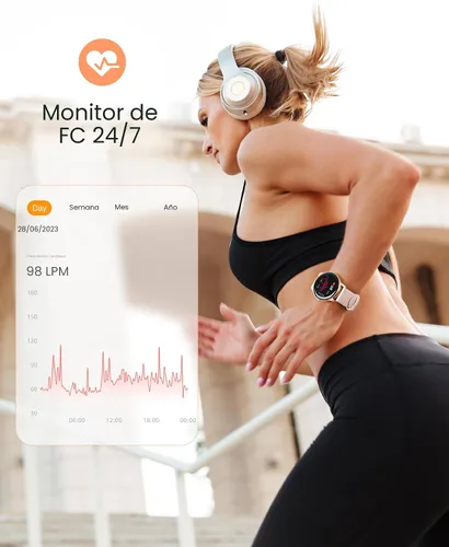 Vista 6 de AGPTEK Reloj inteligente para mujer, reloj inteligente impermeable de 5 ATM