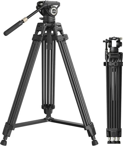 Vista 11 de SMALLRIG AD-80 FreeBlazer Trípode de aluminio resistente de aleación, trípode de video de 71 pulgadas con adaptador de cuenco de 75mm, ajuste
