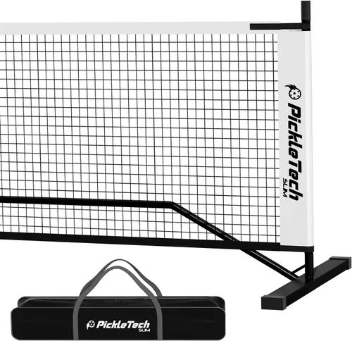 Vista 2 de PICKLETECH 4.0 Slim Version Portable Pickleball Nets Outdoor Game 22 FT Pickleball Net-USAPA Regulation Size-Pickle Ball Net System with Carrying