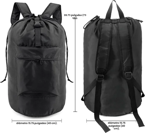 Vista 2 de BeeGreen Bolsa de lavandería con correas ajustables para el hombro, artículos esenciales para dormitorio universitario con cierre de cordón
