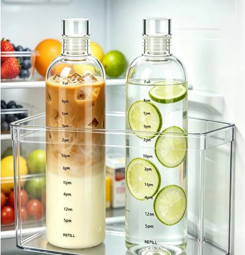 Vista 4 de Botella de agua con marcador de tiempo, botella deportiva