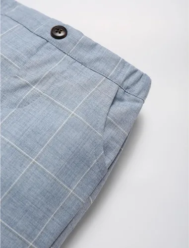 Vista 18 de Conjunto de chaleco para bebés y niños pequeños, camisa corta con corbatín y pantalones, trajes elegantes