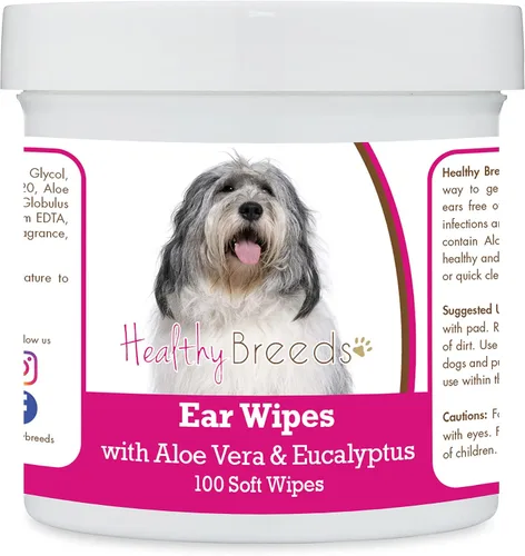 Vista 140 de Healthy Breeds Affenpinscher Toallitas de limpieza de oídos con aloe y eucalipto para perros, 100