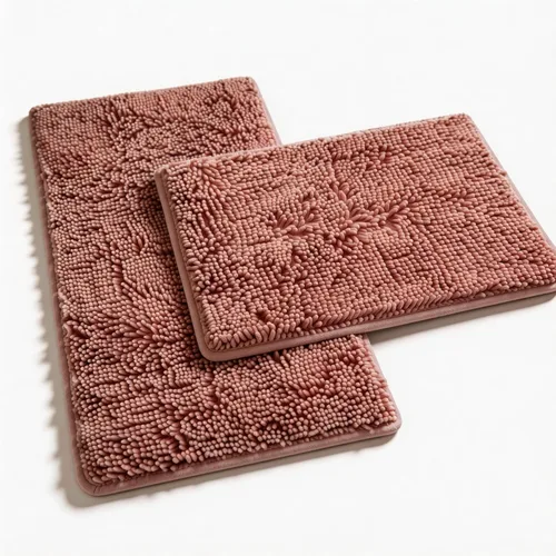 Vista 24 de Juegos de Alfombras de Baño de 2 Piezas de Chenilla Suave Antideslizantes Alfombras de Baño Absorbentes Peludas, Alfombra de Bañera, Alfombras Gris