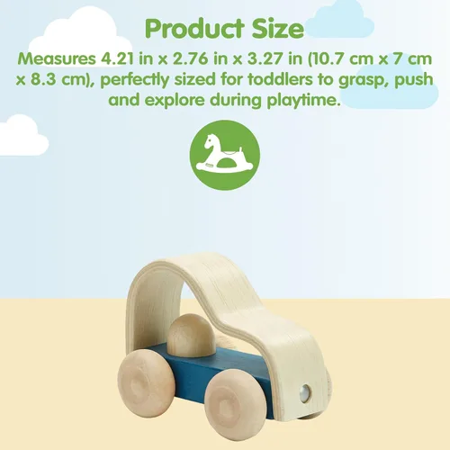 Vista 2 de PlanToys® Vroom Truck Juguete de empuje de madera para niños pequeños Coche Vroom