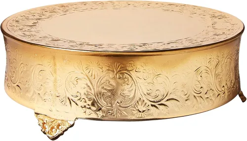 Vista 6 de Elegance Soporte redondo para tartas de boda, 14 pulgadas, dorado