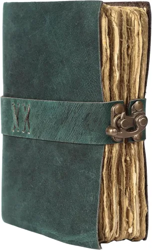 Vista 21 de Diario de cuero vintage hecho a mano de búfalo no rellenable con papel de borde irregular – Diario encuadernado en cuero para mujeres, hombres