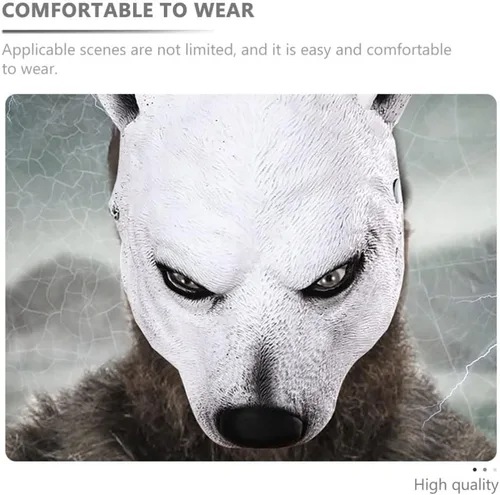 Vista 3 de VICASKY Máscaras de animales 3D adorno de cabeza de oso divertido para adultos, carnaval, Pascua, fiesta, cosplay, accesorios