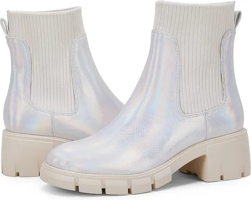 Vista 2 de Coutgo Chelsea - Botines de plataforma para mujer, elásticos, sin cordones, tacón grueso, suela de lengüeta