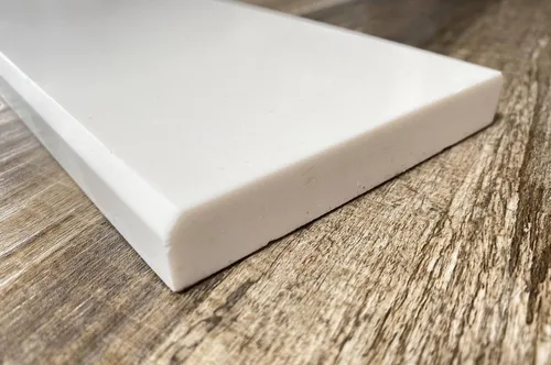 Vista 3 de Tenedos Sillín de umbral de piso de mármol blanco sólido pulido, para acera de ducha, protector contra salpicaduras de tocador de baño, alféizar