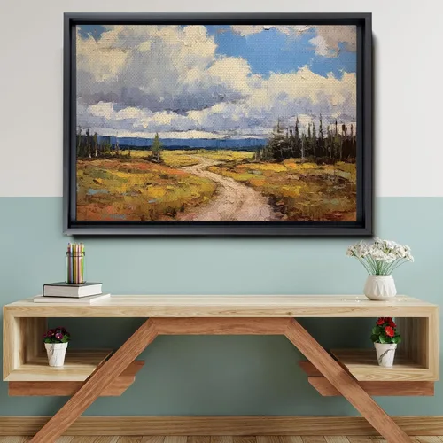 Vista 6 de Abstract West Virginia Landscape, Small Painting with Clouds and Nature Elements