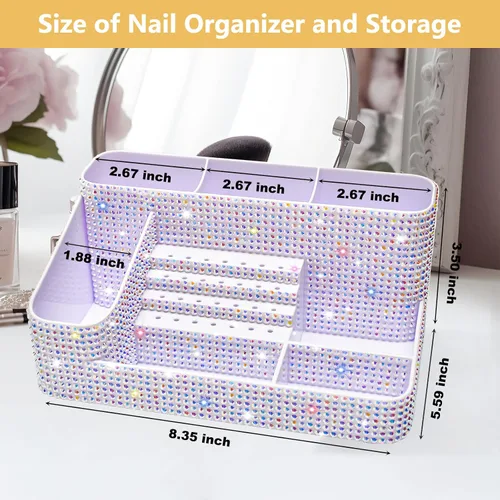 Vista 5 de CGBE Organizador para brocas de taladro de uñas, organizador de 28 agujeros para brocas de uñas, organizador profesional de herramientas para uñas