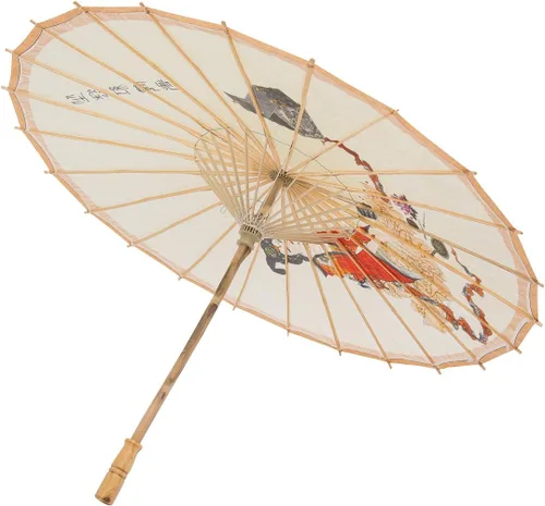 Vista 2 de THY COLLECTIBLES Sombrilla aceitada china hecha a mano impermeable del paraguas del papel 33" belleza china