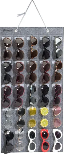 Vista 8 de Pacmaxi - Organizador de lentes de sol con bolsillos, organizador de pared por Sunglasses, soporte de almacenamiento colgante para lentes, exhibidor