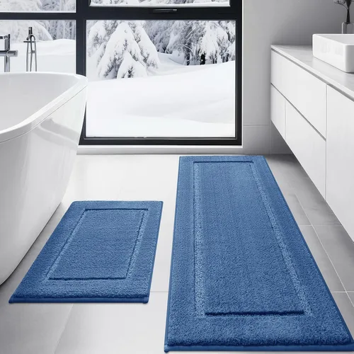 Vista 56 de IM HOME Tapetes de baño, felpa ultra suave, de microfibra esponjosa, absorbente, parte trasera antideslizante, lavable a máquina, tapetes para suelo