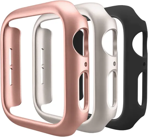 Vista 12 de Paquete de 3 fundas compatibles con Apple Watch de 1.732 pulgadas Series 6/5/4/SE, carcasa rígida de PC parachoques marco