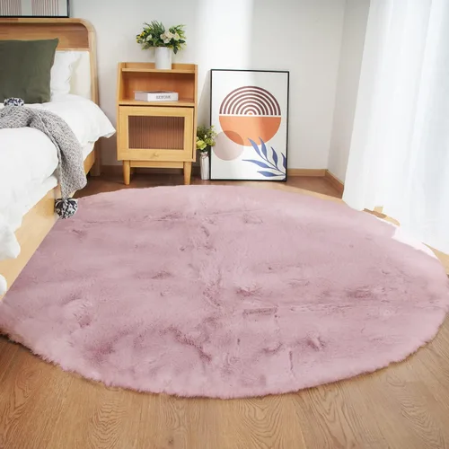 Vista 62 de Ghouse Alfombra ultrasuave de pelo sintético de conejo 2x3, alfombras lavables a máquina para dormitorio, alfombras esponjosas para sala de estar