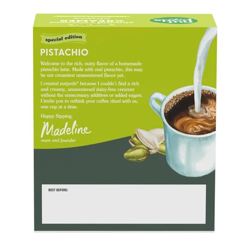 Vista 3 de Nutpods Pistachio - Crema de café sin lácteos sin azúcar, paquete de 3